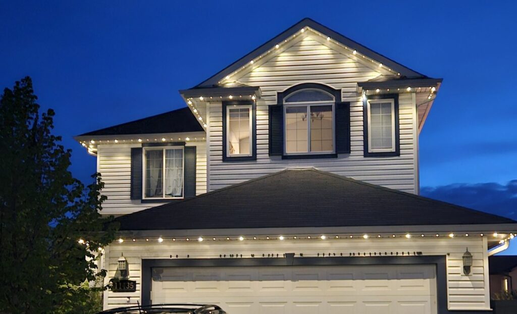 A House that exemplifies the best value for permanent lights with a Darren Does That installation of Watts Lights.