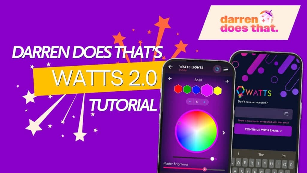 Watts 2.0 Tutorial banner showing the title of the page and the Watts application open on a phone.